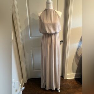 Show Me Your Mumu High Neck Maxi Dress | Cream Tan | Large